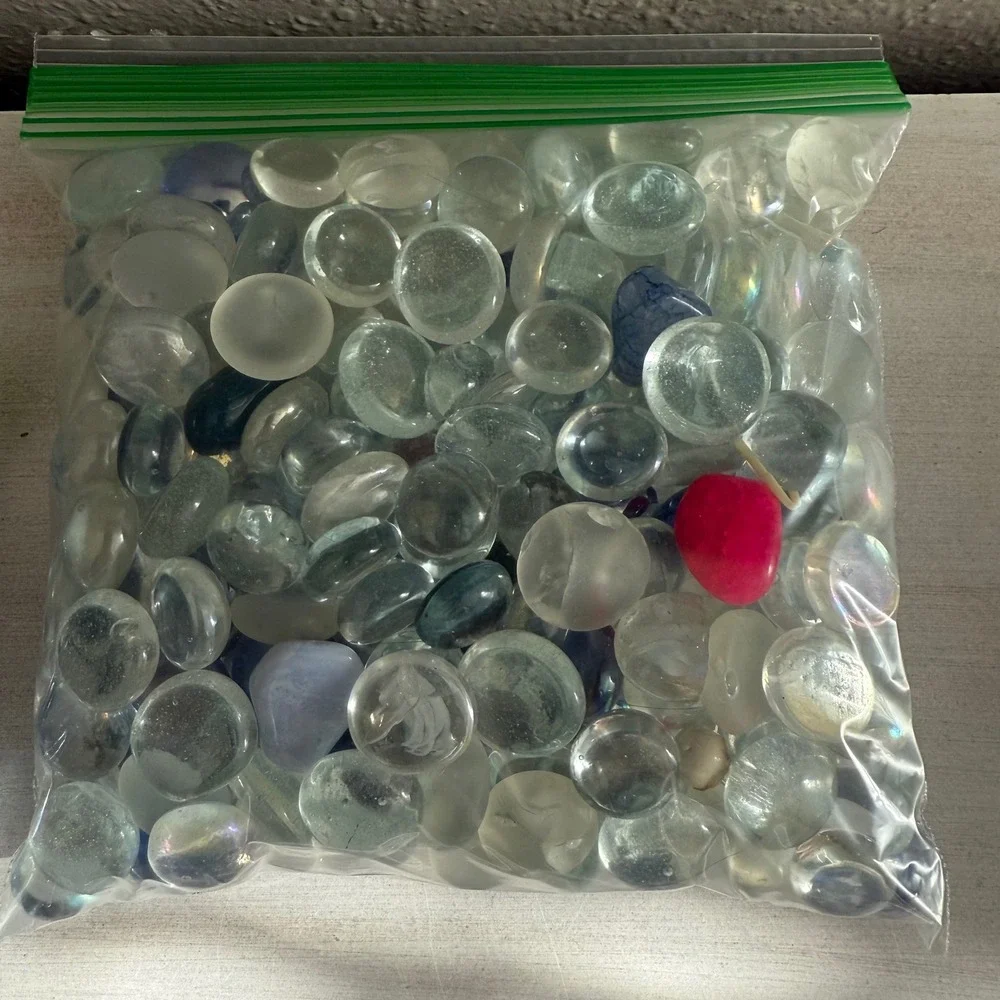 Glass Gems Vase Filler‎ Craft Supplies Aquarium Decor Blue Clear Red Accent